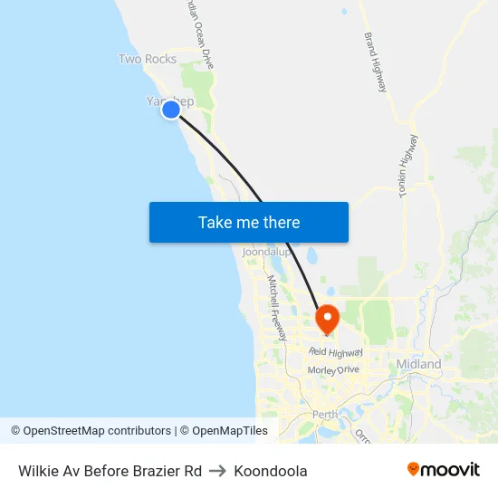 Wilkie Av Before Brazier Rd to Koondoola map