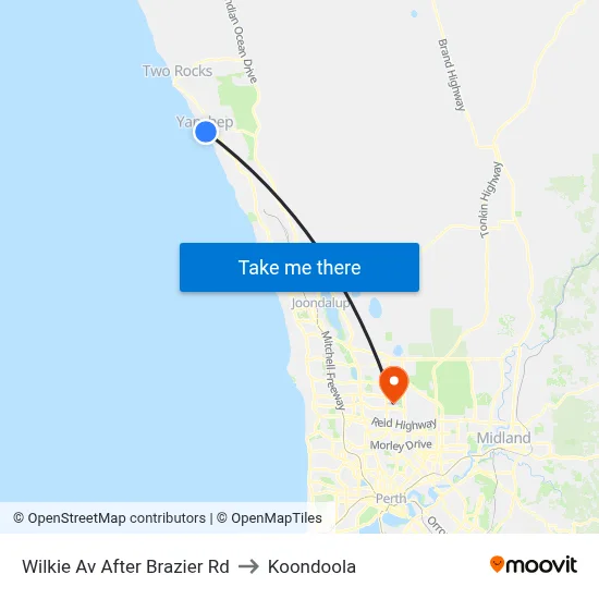 Wilkie Av After Brazier Rd to Koondoola map