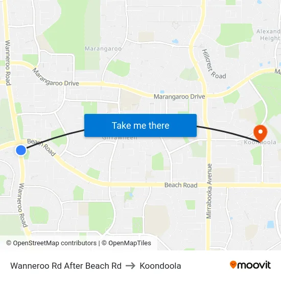 Wanneroo Rd After Beach Rd to Koondoola map