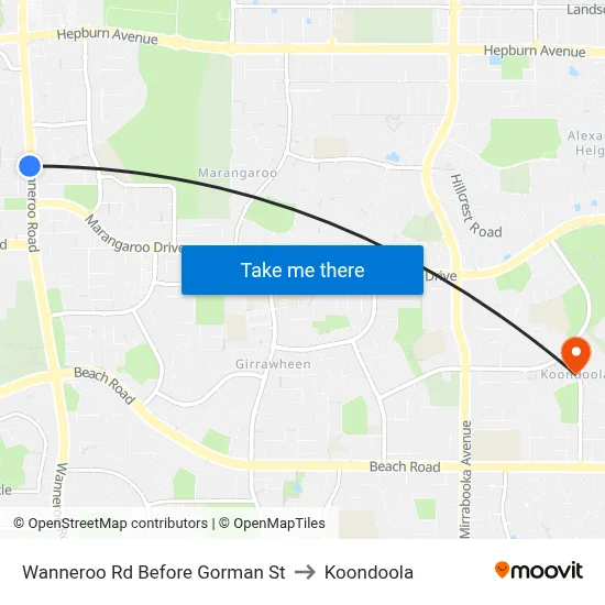 Wanneroo Rd Before Gorman St to Koondoola map