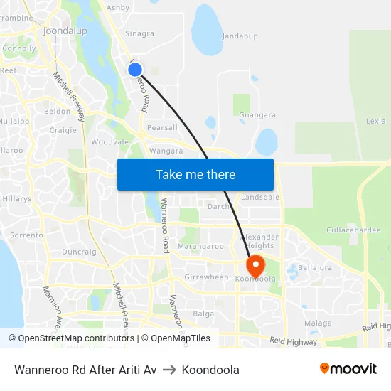 Wanneroo Rd After Ariti Av to Koondoola map