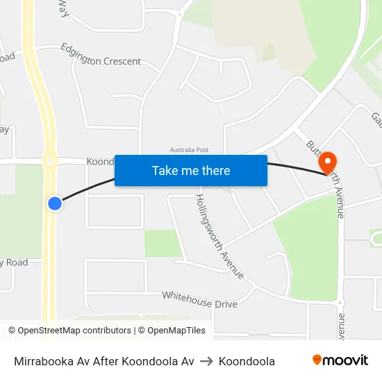 Mirrabooka Av After Koondoola Av to Koondoola map