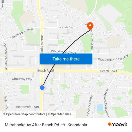Mirrabooka Av After Beach Rd to Koondoola map
