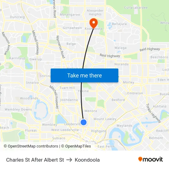 Charles St After Albert St to Koondoola map