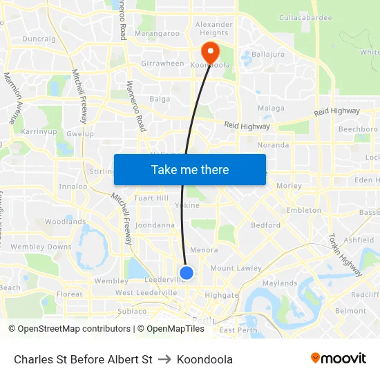 Charles St Before Albert St to Koondoola map