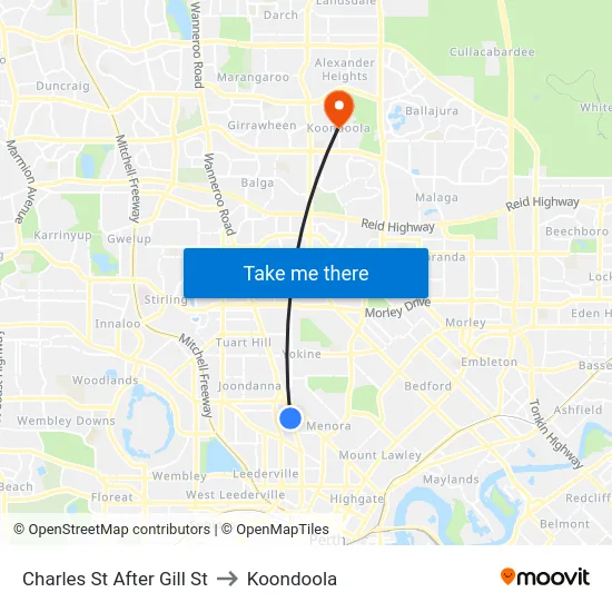 Charles St After Gill St to Koondoola map