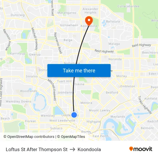 Loftus St After Thompson St to Koondoola map