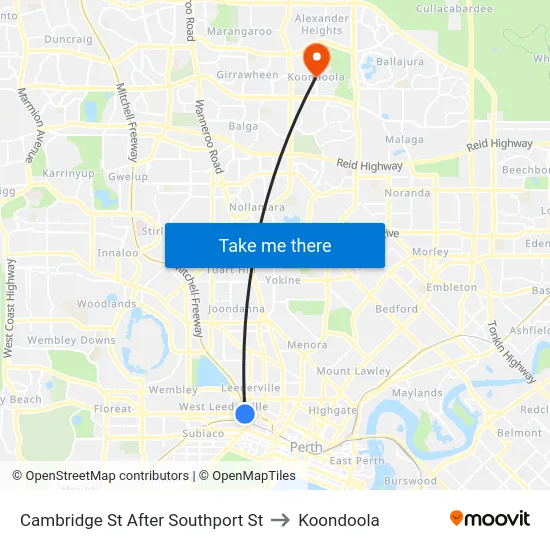 Cambridge St After Southport St to Koondoola map