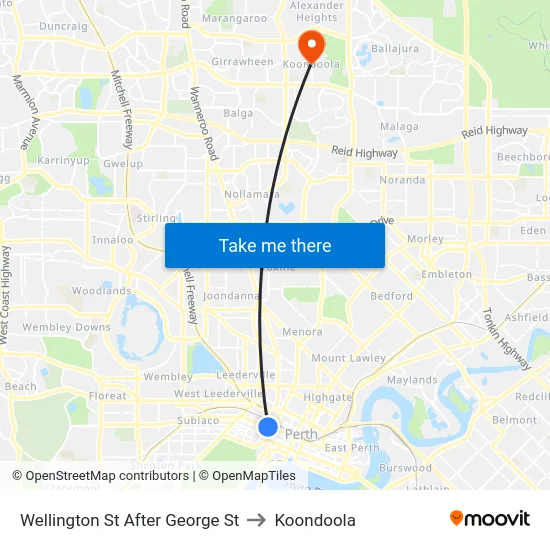 Wellington St After George St to Koondoola map