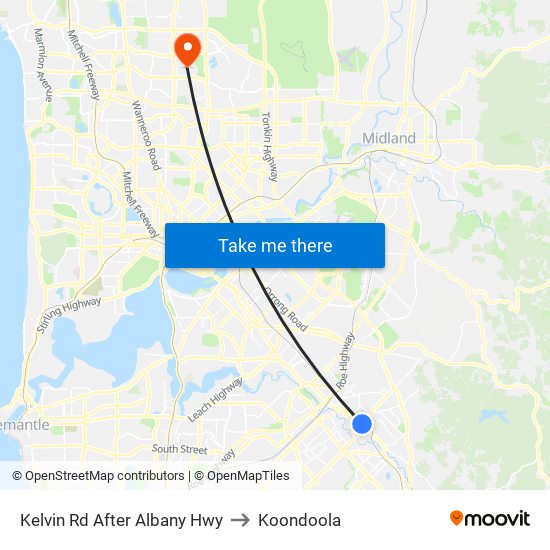 Kelvin Rd After Albany Hwy to Koondoola map