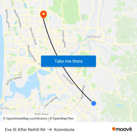 Eva St After Reihill Rd to Koondoola map