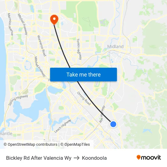 Bickley Rd After Valencia Wy to Koondoola map