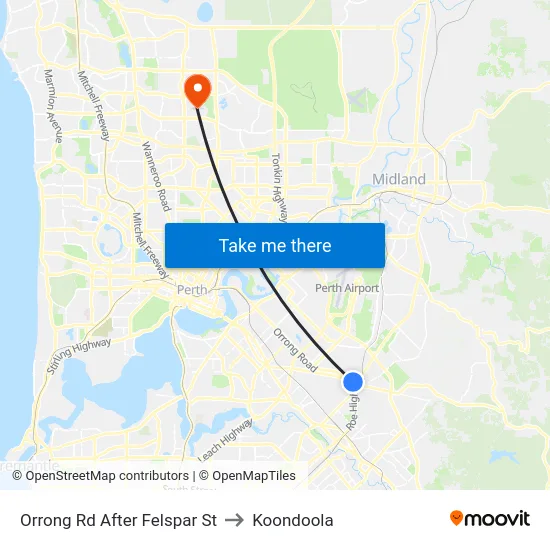 Orrong Rd After Felspar St to Koondoola map