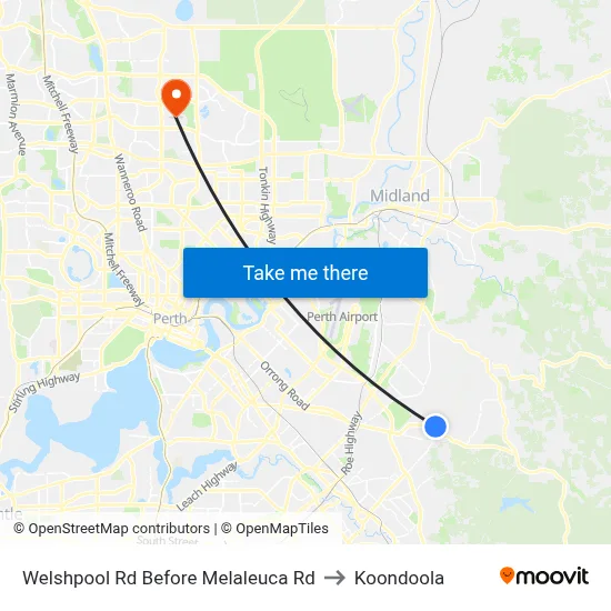 Welshpool Rd Before Melaleuca Rd to Koondoola map