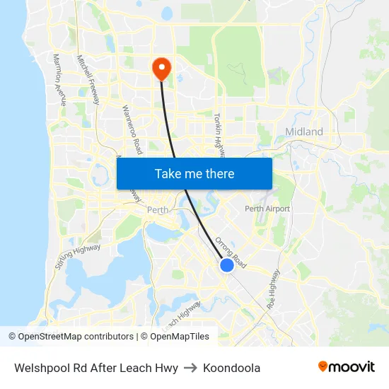 Welshpool Rd After Leach Hwy to Koondoola map