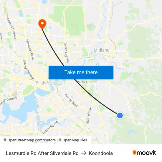 Lesmurdie Rd After Silverdale Rd to Koondoola map