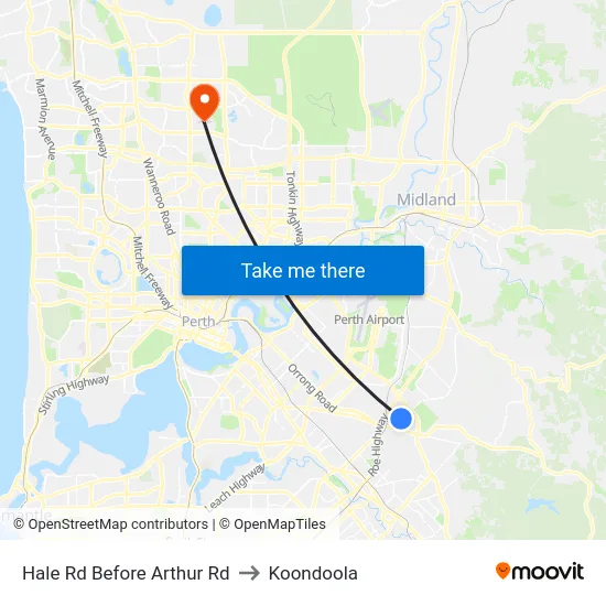 Hale Rd Before Arthur Rd to Koondoola map