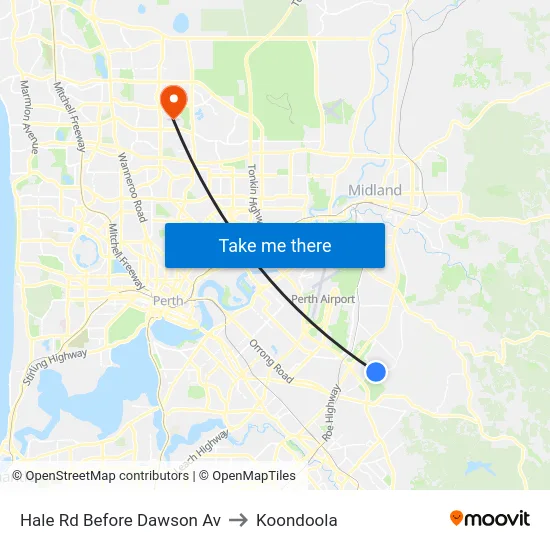 Hale Rd Before Dawson Av to Koondoola map