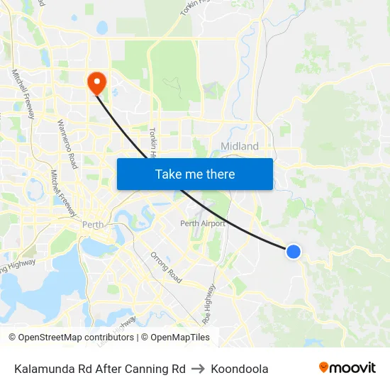 Kalamunda Rd After Canning Rd to Koondoola map