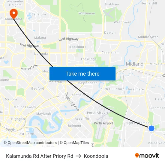 Kalamunda Rd After Priory Rd to Koondoola map