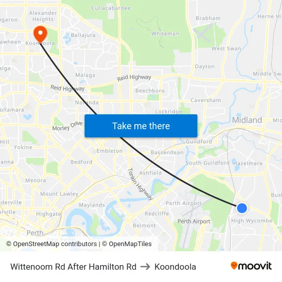 Wittenoom Rd After Hamilton Rd to Koondoola map