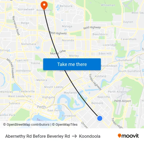 Abernethy Rd Before Beverley Rd to Koondoola map