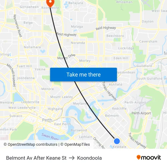 Belmont Av After Keane St to Koondoola map