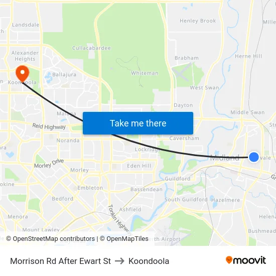 Morrison Rd After Ewart St to Koondoola map