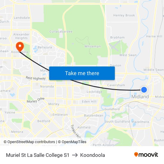 Muriel St La Salle College S1 to Koondoola map