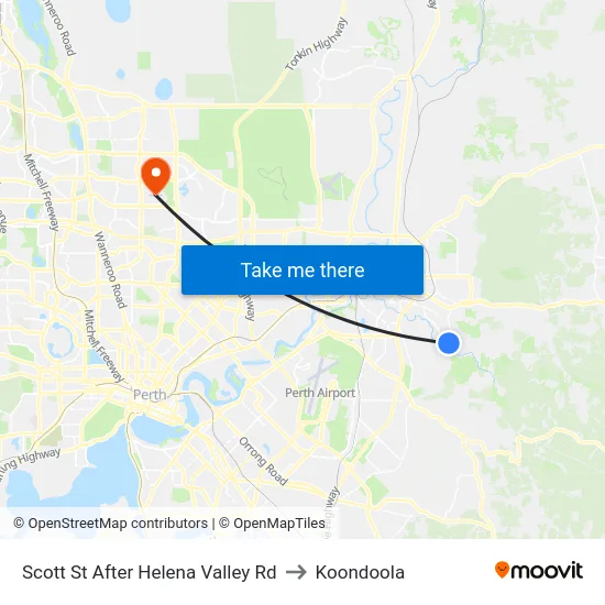Scott St After Helena Valley Rd to Koondoola map
