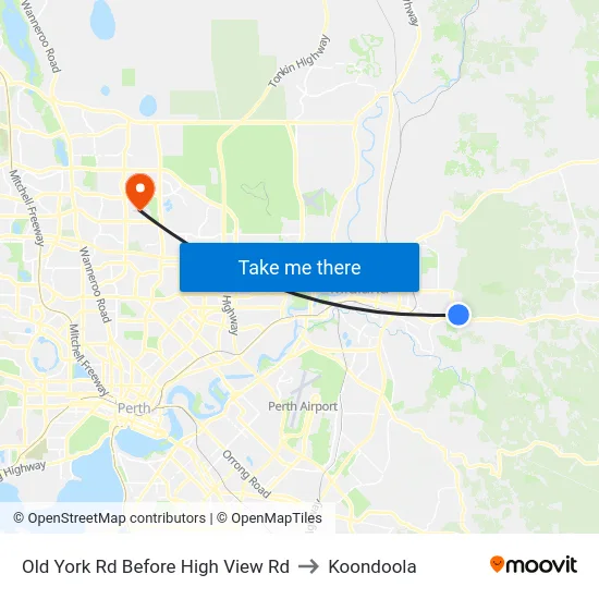 Old York Rd Before High View Rd to Koondoola map