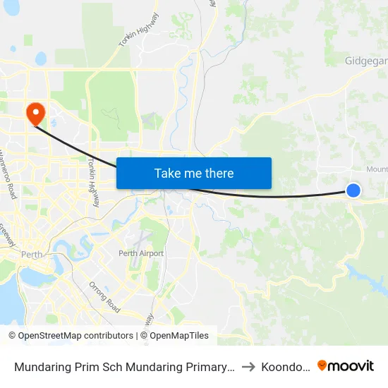 Mundaring Prim Sch   Mundaring Primary School to Koondoola map