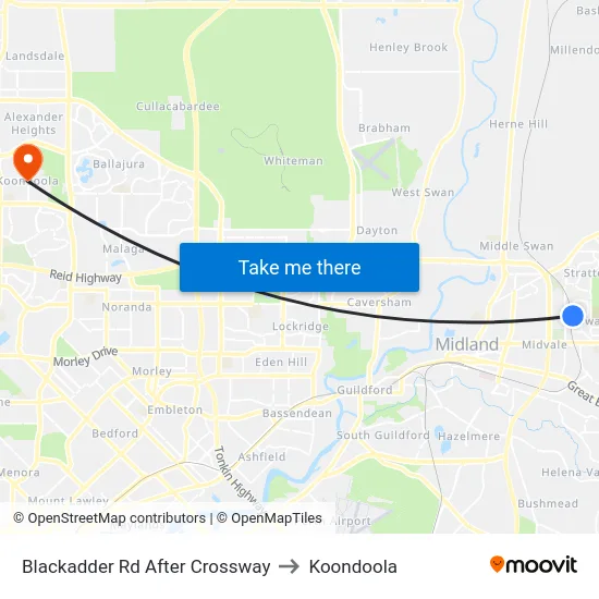 Blackadder Rd After Crossway to Koondoola map