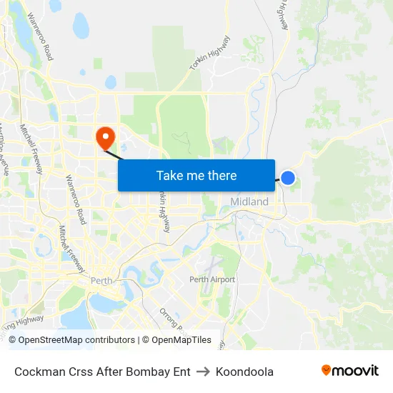 Cockman Crss After Bombay Ent to Koondoola map