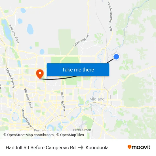 Haddrill Rd Before Campersic Rd to Koondoola map