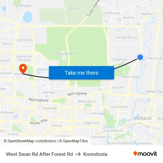 West Swan Rd After Forest Rd to Koondoola map