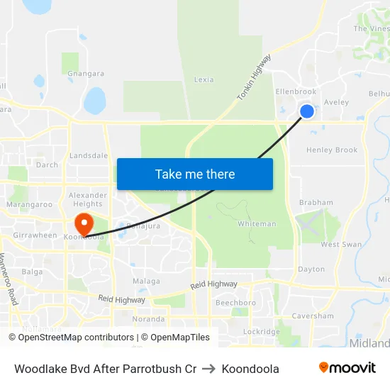 Woodlake Bvd After Parrotbush Cr to Koondoola map