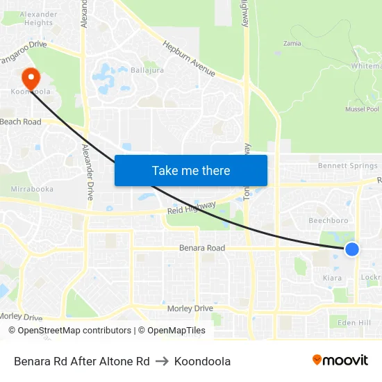 Benara Rd After Altone Rd to Koondoola map