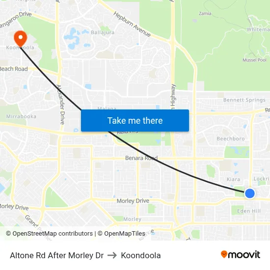 Altone Rd After Morley Dr to Koondoola map