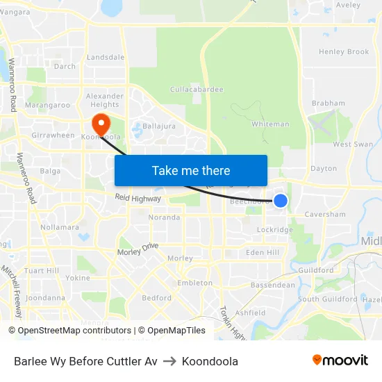 Barlee Wy Before Cuttler Av to Koondoola map