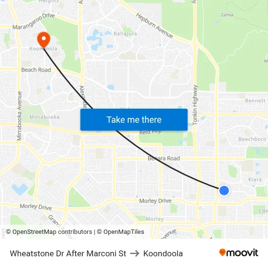 Wheatstone Dr After Marconi St to Koondoola map
