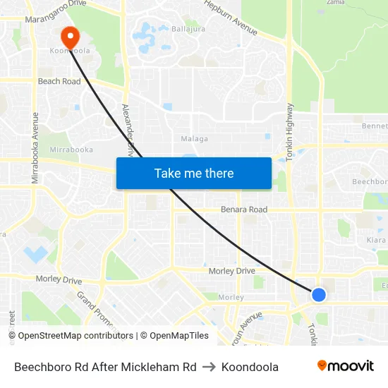 Beechboro Rd After Mickleham Rd to Koondoola map