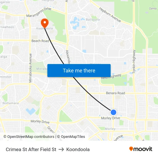 Crimea St After Field St to Koondoola map