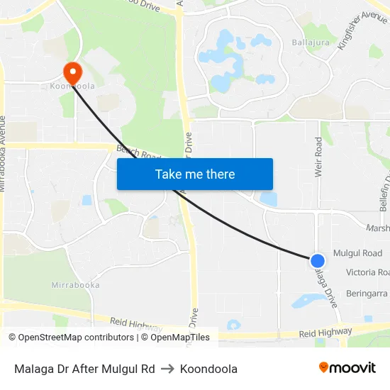 Malaga Dr After Mulgul Rd to Koondoola map