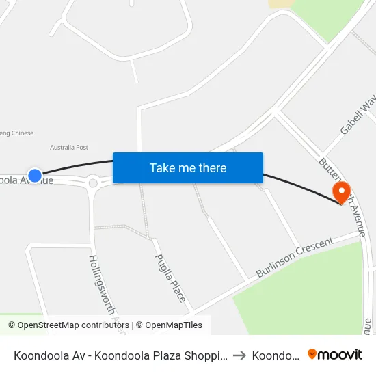 Koondoola Av - Koondoola Plaza Shopping Ctr to Koondoola map