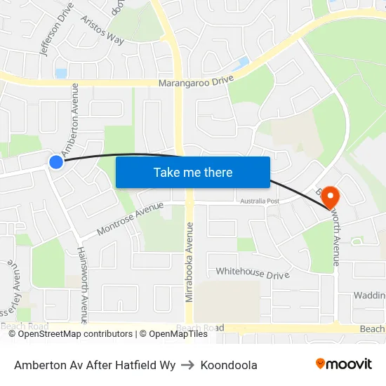 Amberton Av After Hatfield Wy to Koondoola map