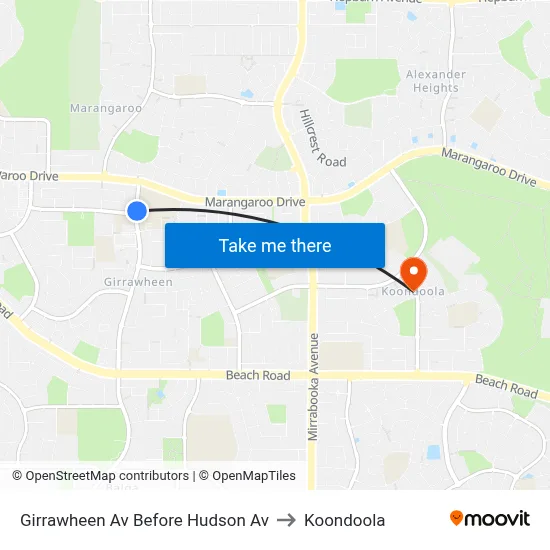 Girrawheen Av Before Hudson Av to Koondoola map