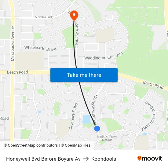 Honeywell Bvd Before Boyare Av to Koondoola map