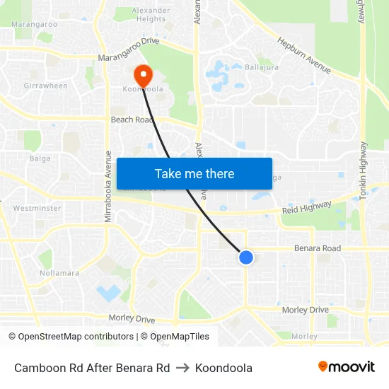 Camboon Rd After Benara Rd to Koondoola map