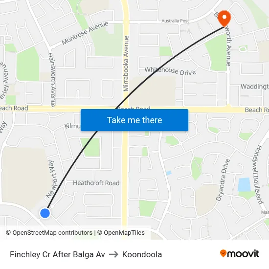 Finchley Cr After Balga Av to Koondoola map